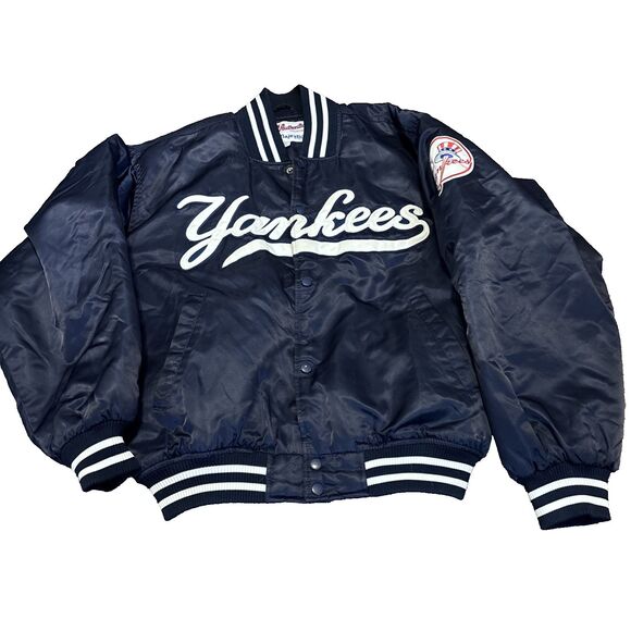 Vintage Majestic - Made in Korea - NY Yankees Nylon Bomber Jacket Large - Picture 1 of 12